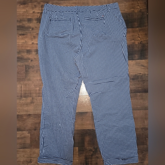 Tommy Hilfiger Gingham Navy & White Ankle Chino Pants - Size 14 - Picture 7 of 9
